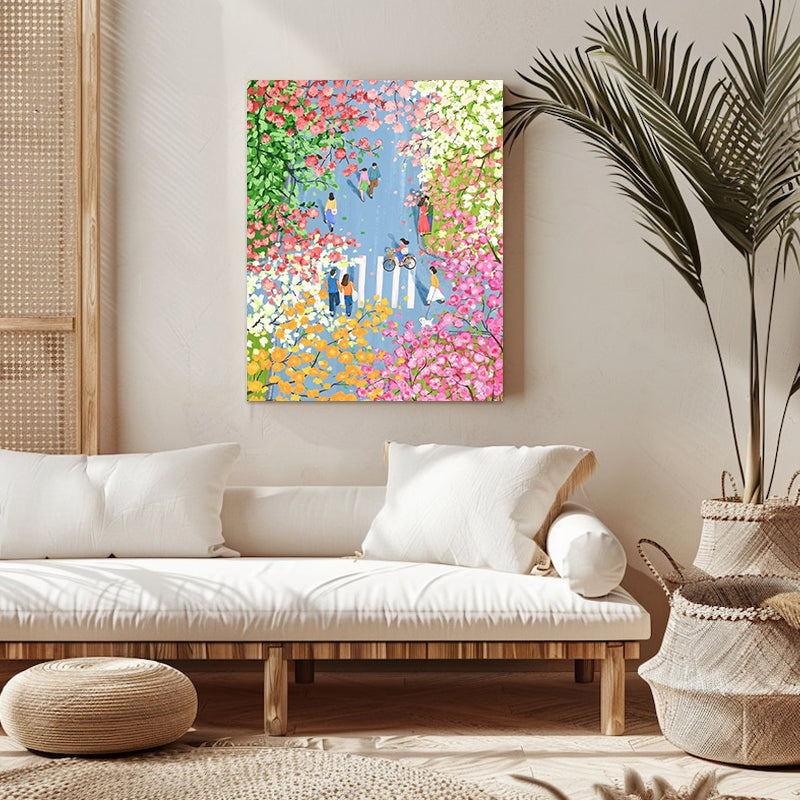 Flower Walk - Seasonal Paint by Numbers Kits | Spring, Autumn, Winter Views | Paintbyart