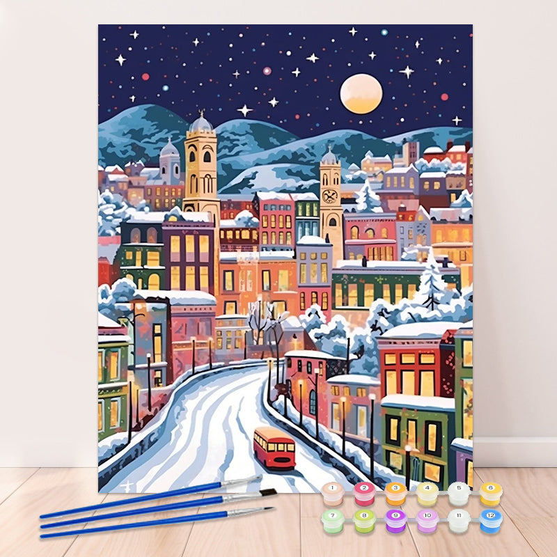 Christmas Snow Scenery Paint by Numbers #34