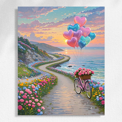 Whimsical Flower Path paint by numbers