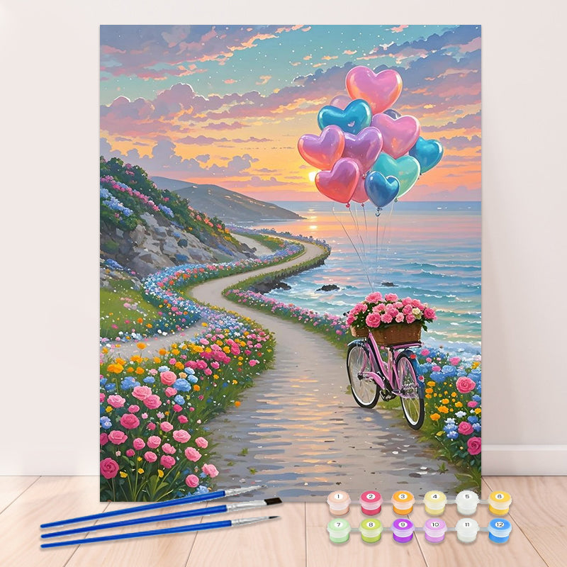 Whimsical Flower Path paint by numbers