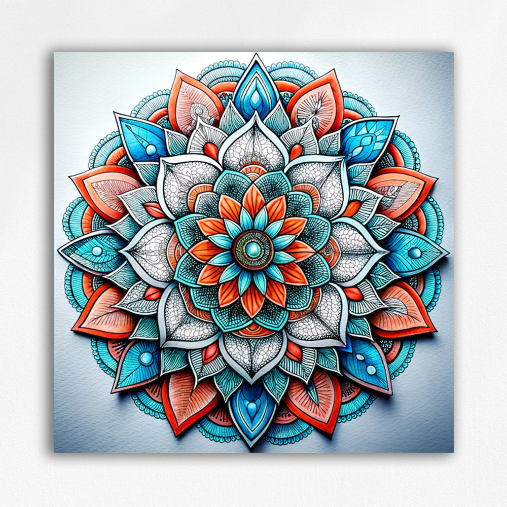 "Mandalas" Series -# 11 🎨 Paint by Numbers (16"x16" / 40x40cm)