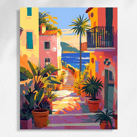 "Ciudad colorida" Pintura por números n.° 1 