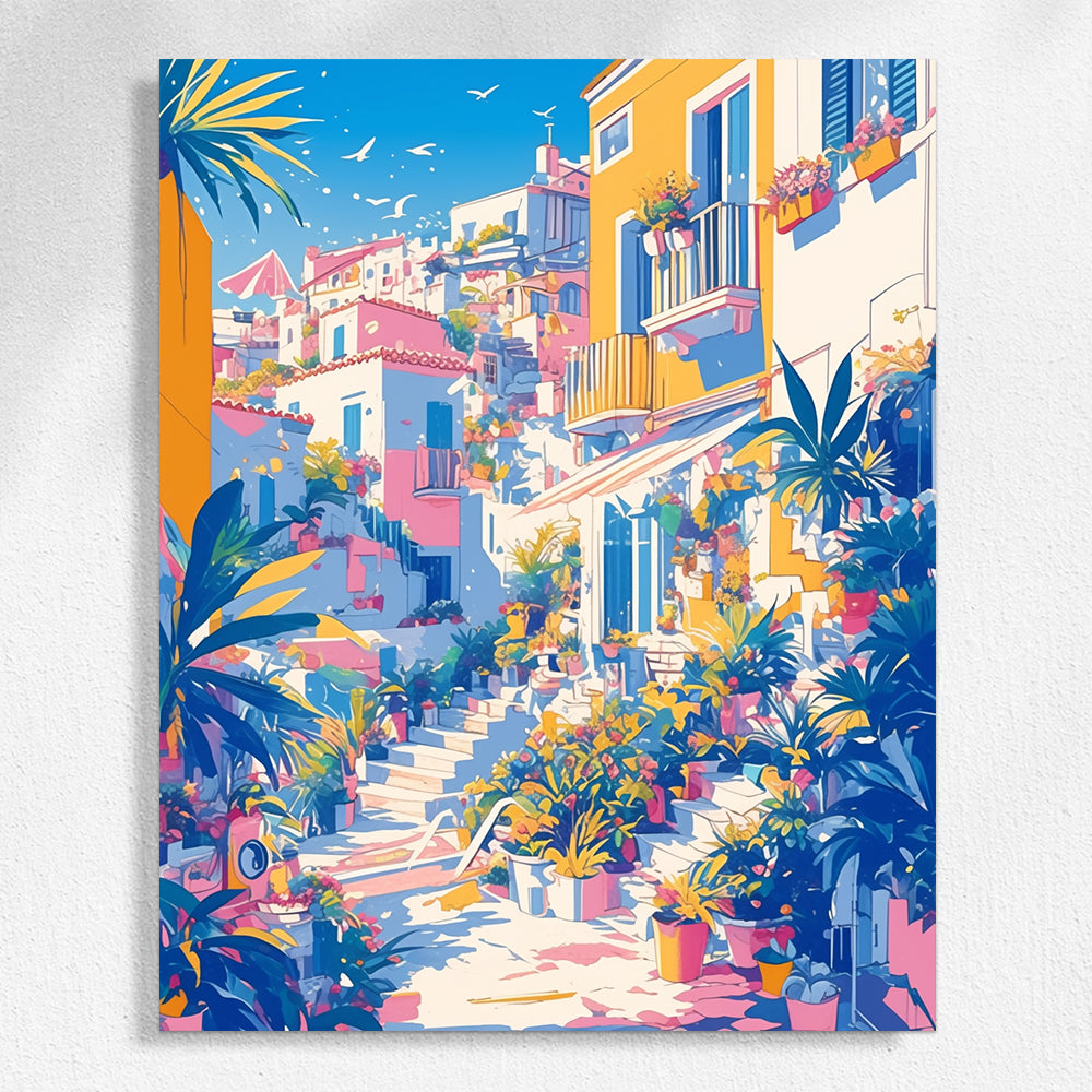 "Ciudad colorida" Pintura por números n.° 1 