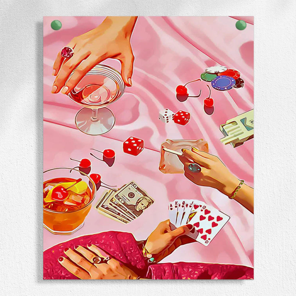 Pink Poker Paint By Numbers #9