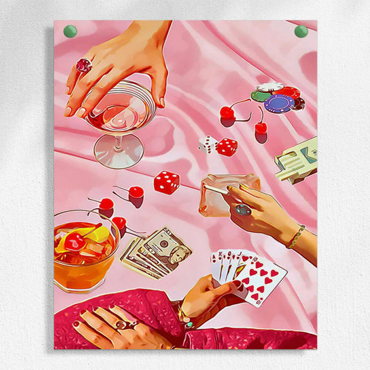 Pink Poker Paint By Numbers #9