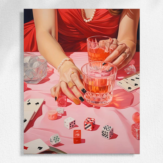 Pink Poker Malen nach Zahlen Nr. 17 