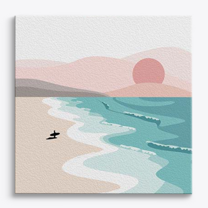 Beachside Overlook Mini Paint by Numbers  (8"x8" / 20x20cm）