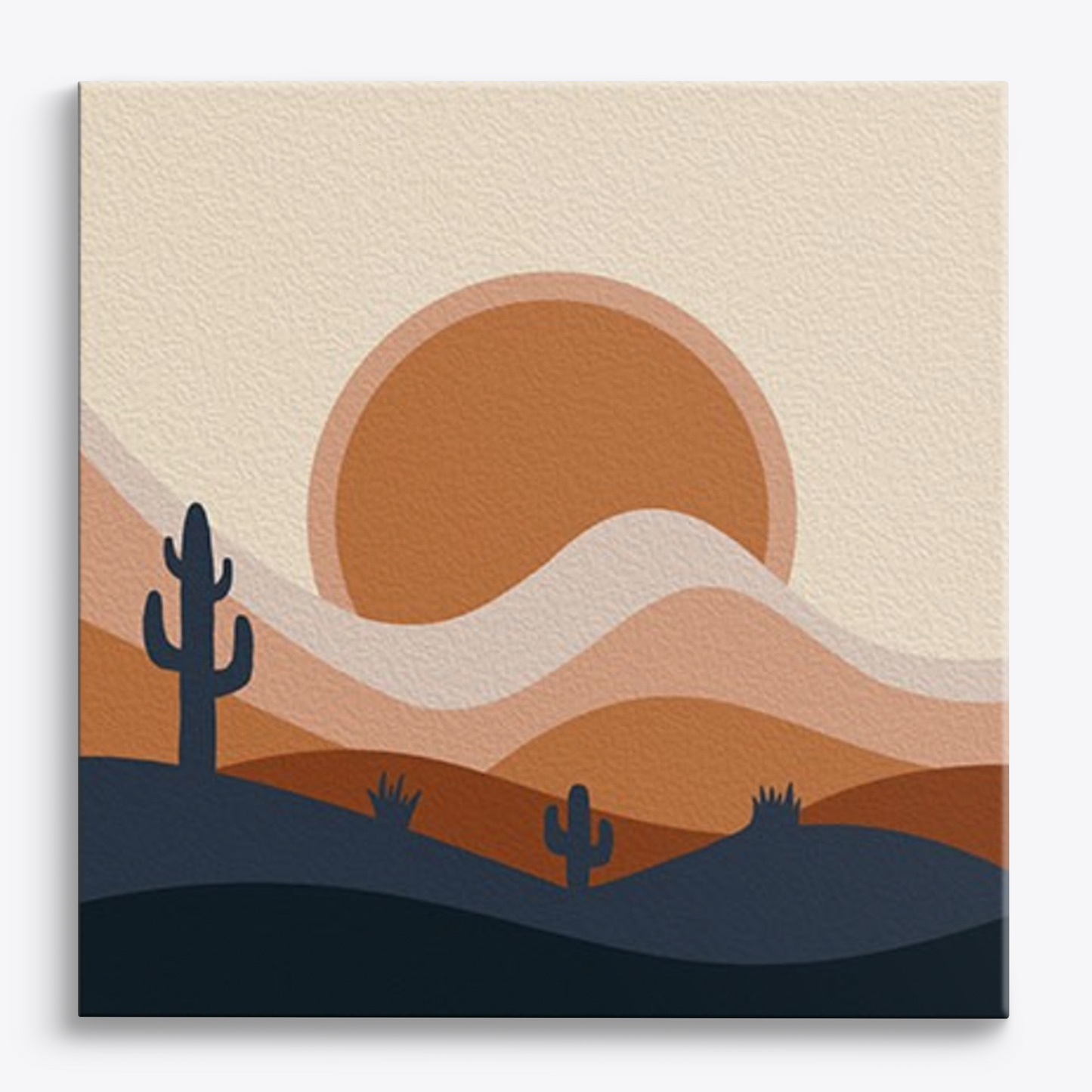 Desert Sunset Overpass Mini Paint by Numbers  (8"x8" / 20x20cm）