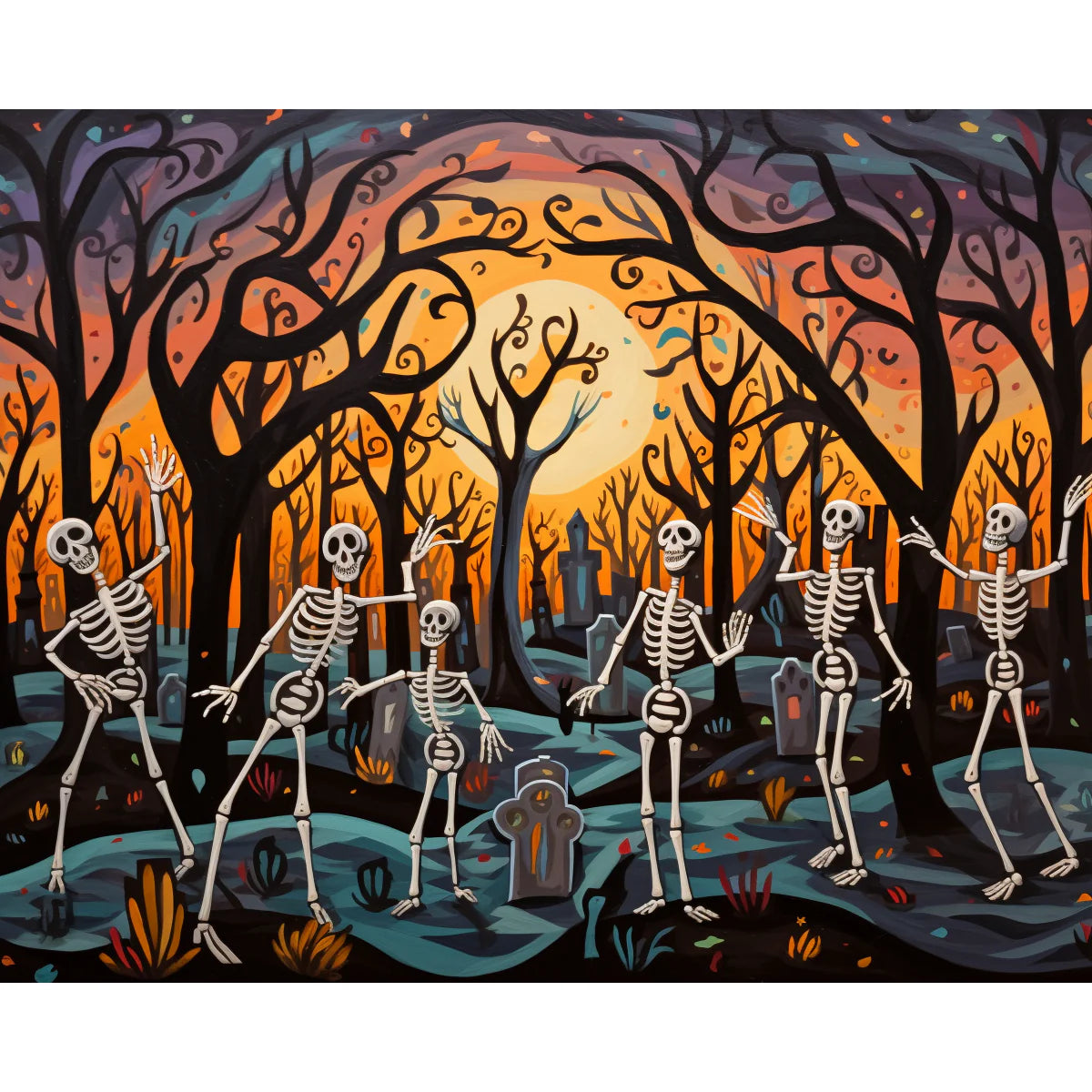 Spooky Skeleton Party Paint by Numbers