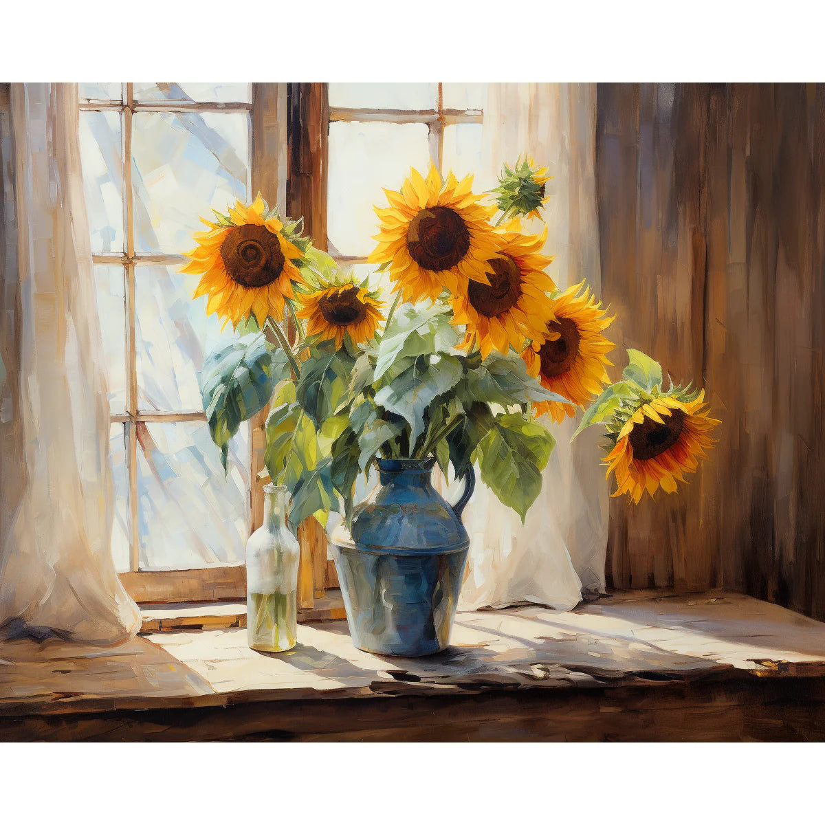 Sunflowers Window Light Paint by Numbers