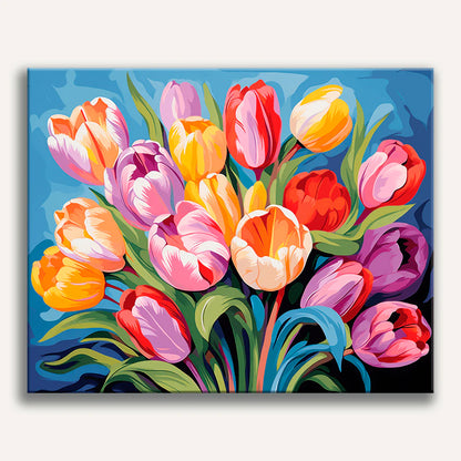 Vibrant Tulip Medley Paint by Numbers